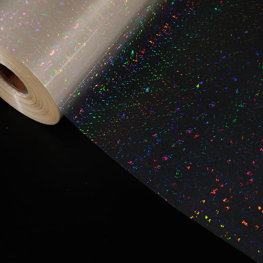 Laser holographic cat-eye glass shards thermal lamination film for decorative packaging