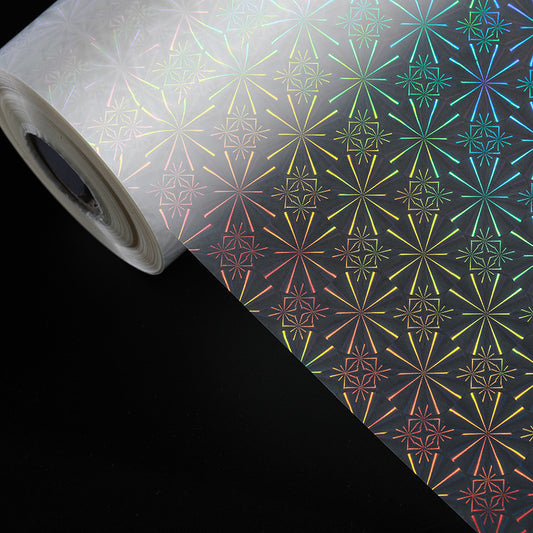 Snowflake holographic thermal lamination film for seasonal packaging