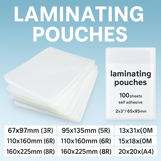 Clear thermal laminating pouches for ID cards, documents, and photos
