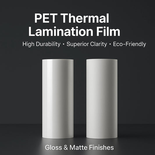 Durable PET thermal lamination film with strong bonding for printing applications